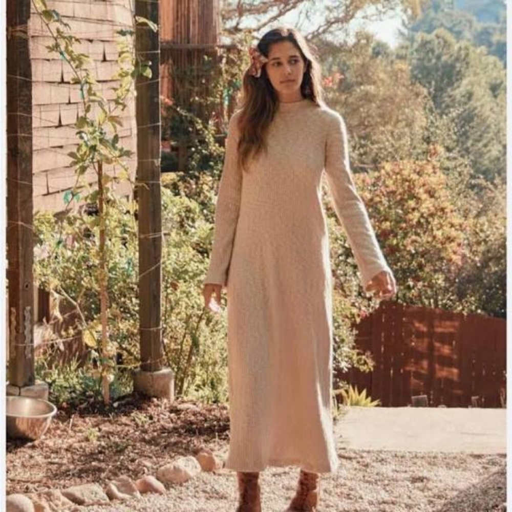 Christy Dawn Charlie Cream Knit Maxi Dress